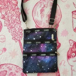 LeSportsac galaxy print triple zip shoulder bag